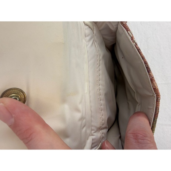 Mitzi Vintage Floral Tapestry Handbag Cream Faux Leather Trim Gold Medallion - Picture 8 of 13